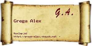 Grega Alex névjegykártya